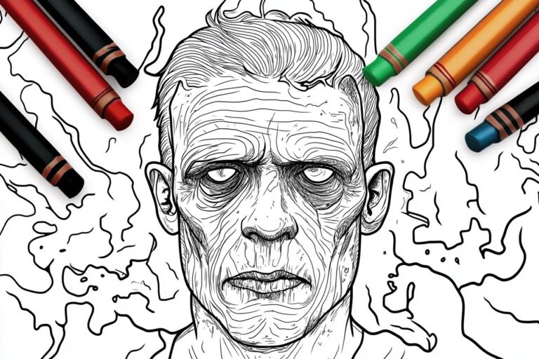 Frankenstein Színező : Színezd meg a szörnyet és a történetet