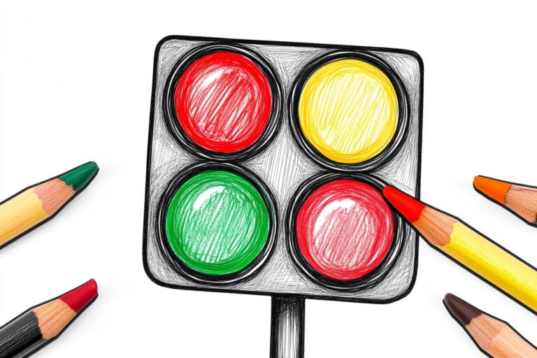 Közlekedési Lámpa Színező : Színezőkönyv a közlekedési lámpákról