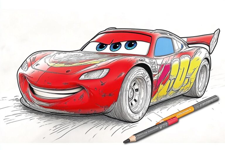 Villám McQueen Színező : Színezőkönyvek a Pixar rajongóknak